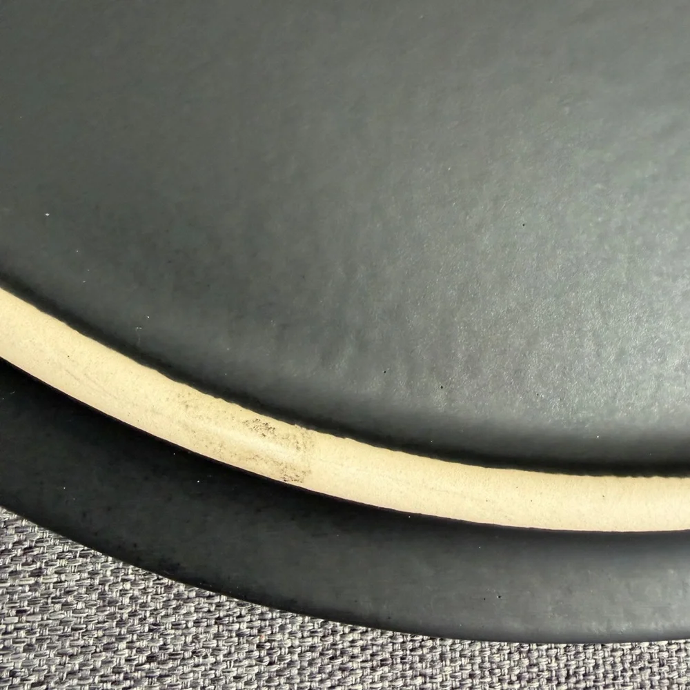 Williams-Sonoma Black Slate Stoneware Round Cheese Platter Blue Brie Wine 13”